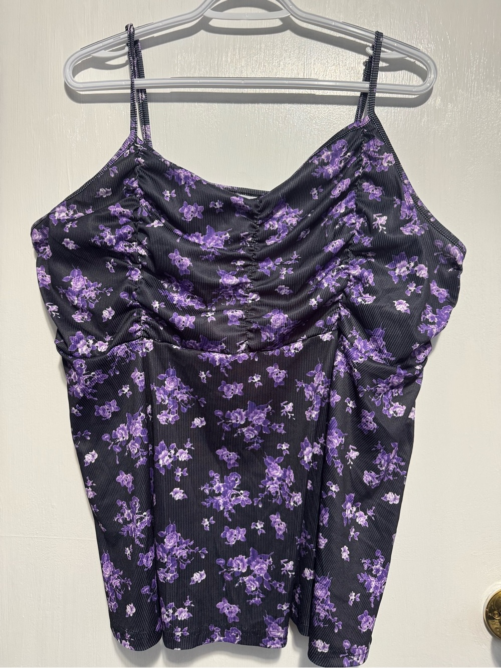 Women's Black & Purple Floral Tank Top